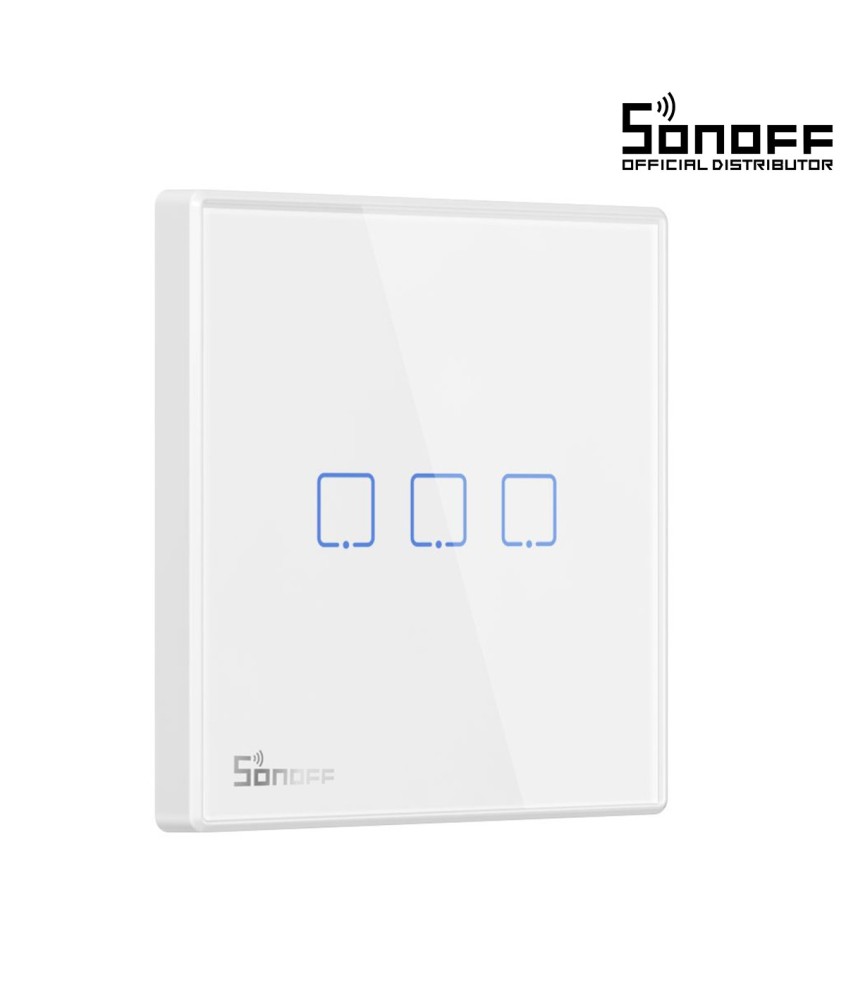 GloboStar® 80067 SONOFF T2EU3C-RF - 433MHz Wireless Smart Wall Touch Button Switch 3 Way - RF Series
